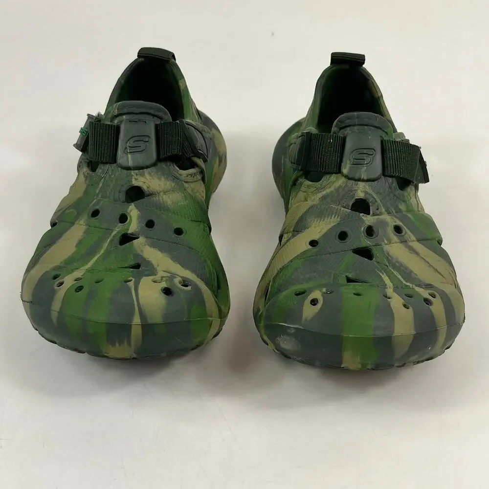 Skechers Clog Sandal Foamies Koolers Swurlz Sz13 Green Camo Water Shoes Slip On